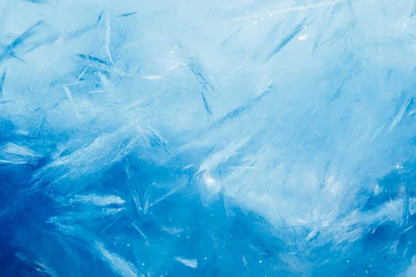冰背景，蓝色冰冻的纹理 — 图库照片