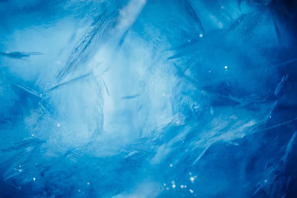 Ice achtergrond, bevroren textuur blauw — Stockfoto