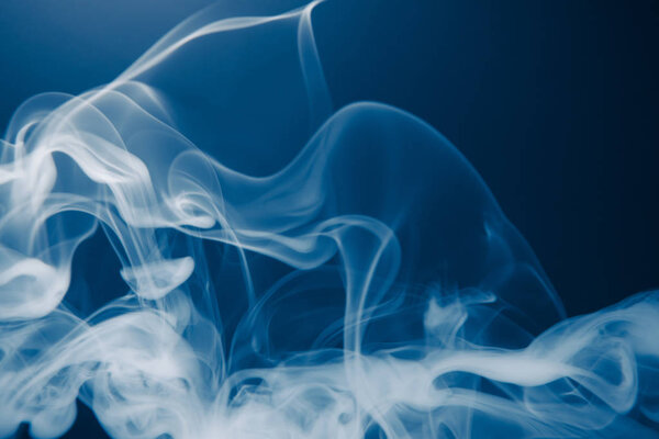 Blue smoke background with copy-space