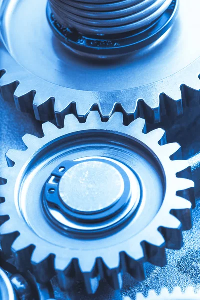 Engine gears wheels, closeup view — Stock Photo, Image