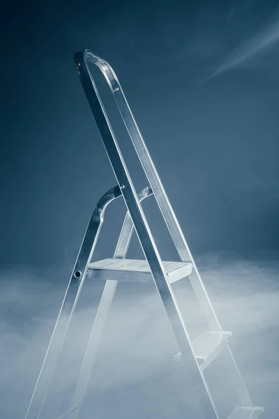 Folding ladder in smoke — Stock Photo, Image