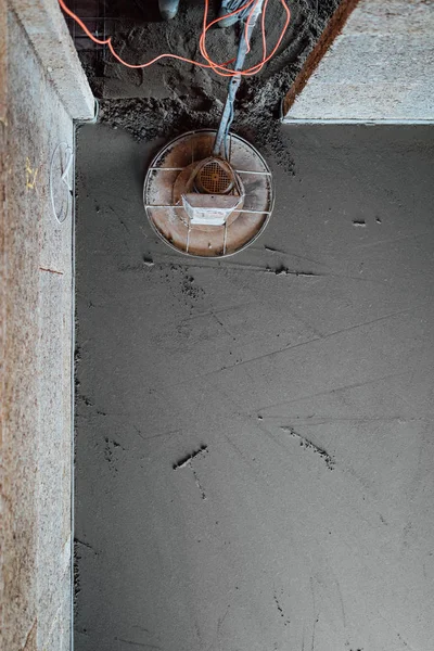 Окончательное шлифование бетона, вид сверху — стоковое фото