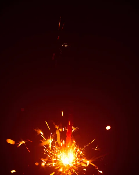 Christmas background with sparkler and copy-space — Stock Photo, Image