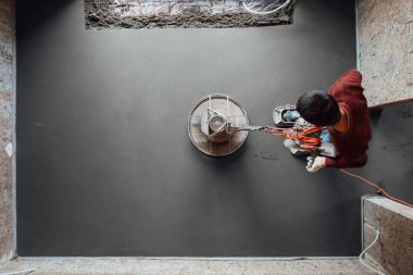 Beton zemin son taşlama, üstten görünüm