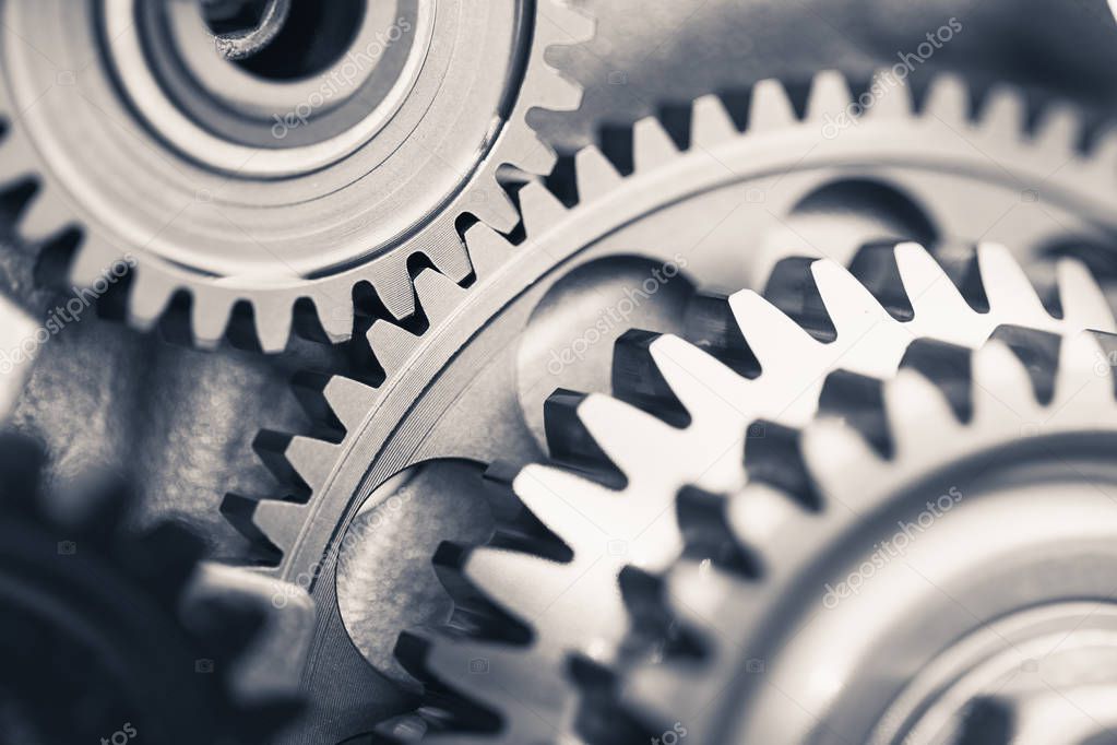 engine gear wheels, industrial background