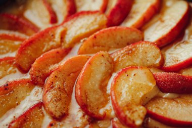 elma tart pasta, closeup görünümü