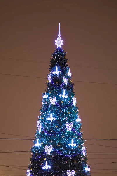 Christmas tree lights, festive decoration — Stock Photo, Image