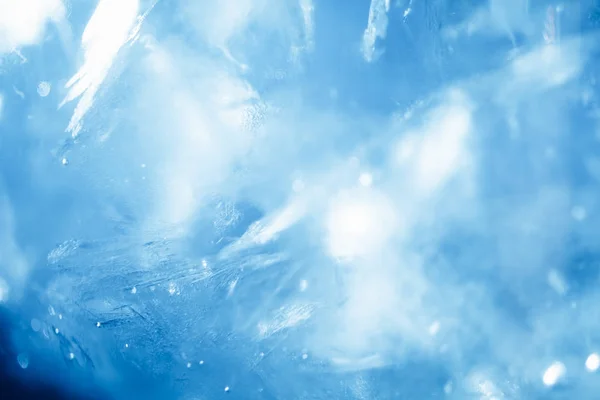 Blauw bevroren textuur van ijs — Stockfoto