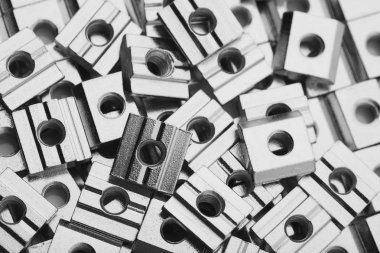 Slayt vida somun yığın, closeup görünümü