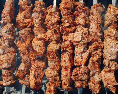 Izgara Barbekü et şiş, üstten görünüm üzerinde