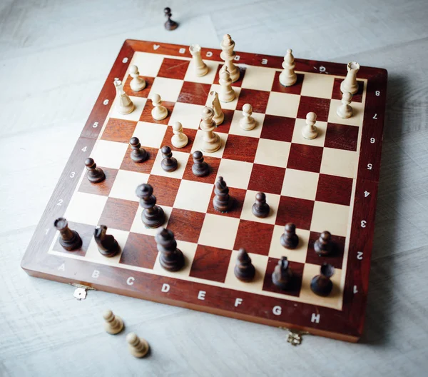 Schackspel i aktion — Stockfoto