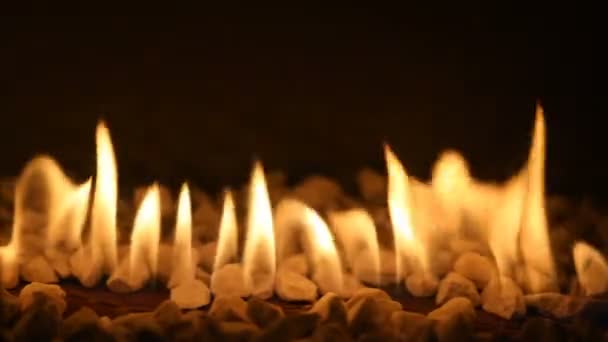 燃え盛る火 ループ対応の背景とガス暖炉 — ストック動画