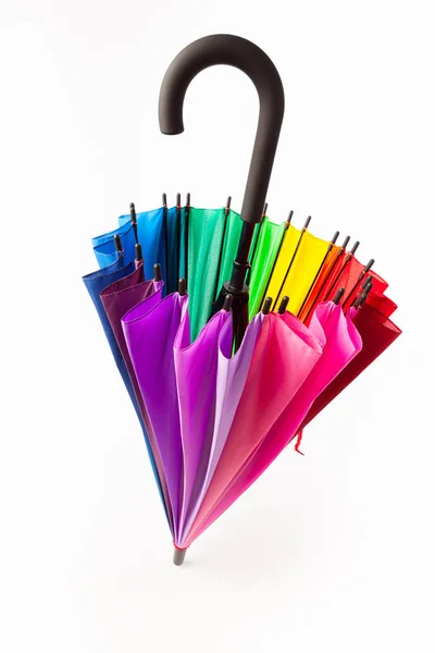 Multicolored umbrella isolated on white — Stock Photo, Image