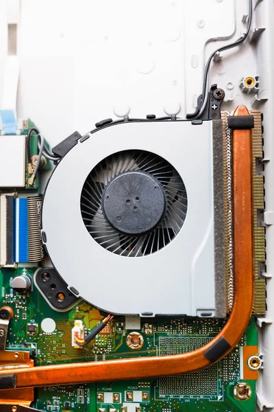 Laptop Ventilatie Koelsysteem Koperen Heatsink Pijp Moederbord — Stockfoto