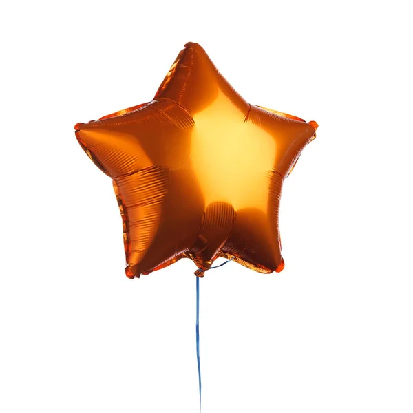 Oranžový Hvězdný Balón Izolovaný Bílém — Stock fotografie