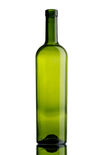 Bouteille Vin Vide Isolée Sur Blanc — Photo