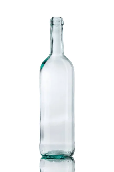 Άδειο Μπουκάλι Κρασί Απομονωμένο Λευκό — Φωτογραφία Αρχείου
