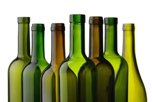 Botellas Vino Vacías Aisladas Sobre Blanco — Foto de Stock