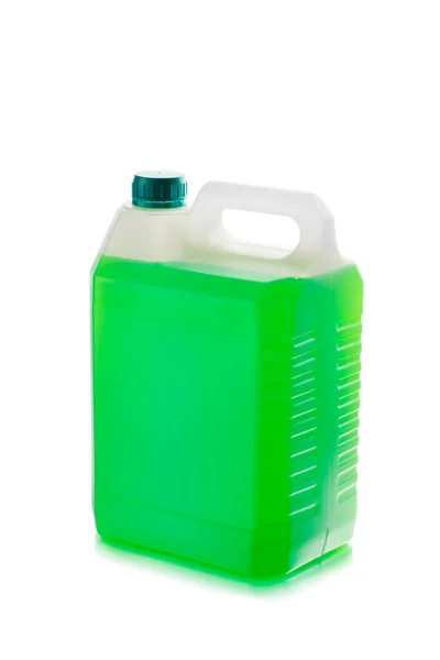 Sabão Líquido Frasco Plástico Solução Desinfectante Isolado Sobre Branco — Fotografia de Stock