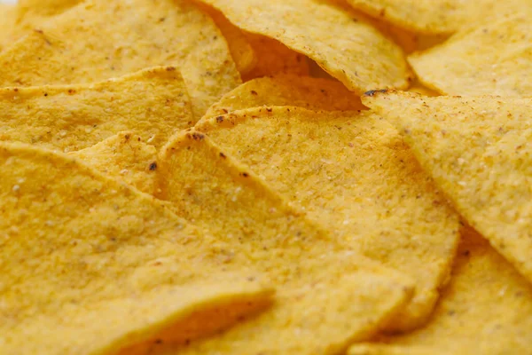 Meksykańskie Nachos Tortilla Chips Widok Bliska — Zdjęcie stockowe