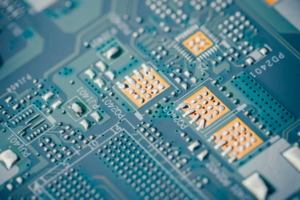 Deska Plošného Spoje Pcb Makro Pohled — Stock fotografie