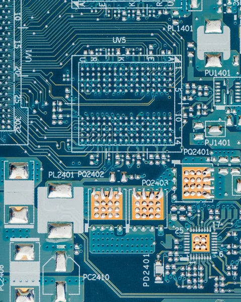 Nyomtatott Áramköri Lap Pcb Makronézet — Stock Fotó