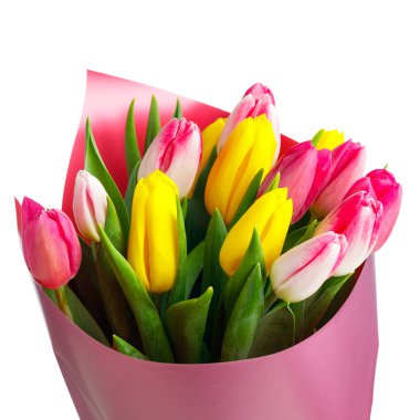 Lale çiçeği buketi, yakın çekim manzaralı, beyaz tenli.