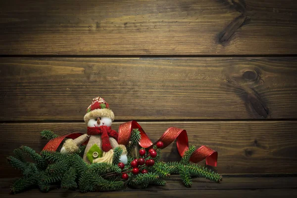 Natal cartão de saudação sagacidade um boneco de neve — Fotografia de Stock