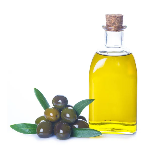 Olio di oliva isolato su fondo bianco — Foto Stock