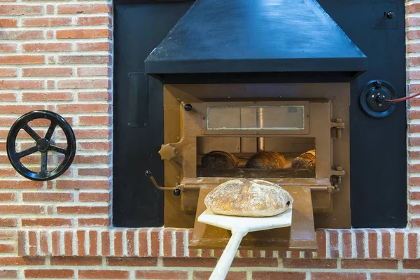 Traditional wood oven in a bakery