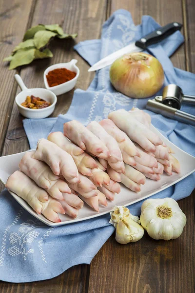 Raw crubeens or pig trotters to cook — Stock Photo, Image