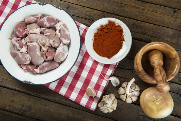 Raw and fresh suckling pig kidneys — Stock Image Raw and fresh suckling pig kidneys Stock Image