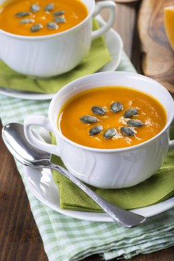 Noel için kremalı balkabağı çorbası