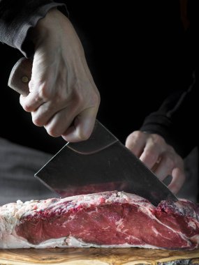 Kasap et parçası ile bir satır kesme