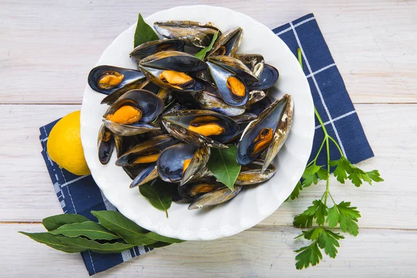 Cozze al vapore — Foto Stock