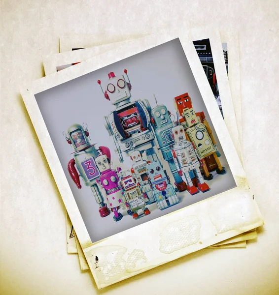 Conceito Família Álbum Polaroid Frames — Fotografia de Stock