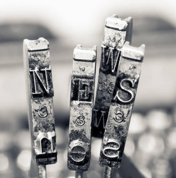 Old typewriter hammers macro — Stock Photo, Image