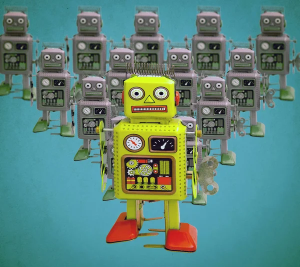 Team Robot Concetto Esercito — Foto Stock