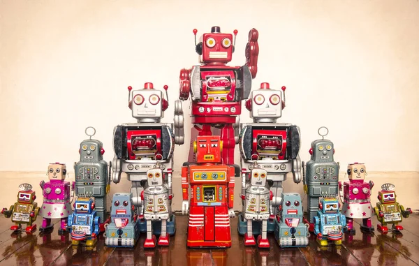 Концепція Ієрархії Ретро Роботів — стокове фото