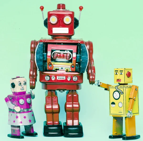 Robot familj — Stockfoto