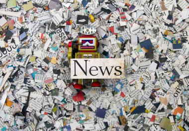 Retro oyuncak robotlu haber kavramı