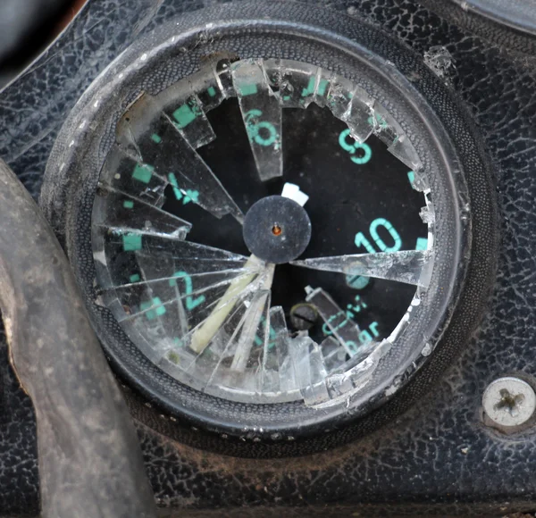 Old damaged Bus driver commands — Stock Photo, Image