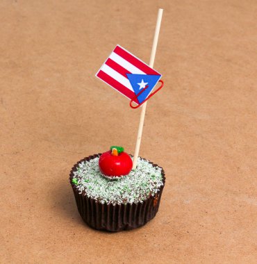 Porto Riko bayrağı ile cupcake