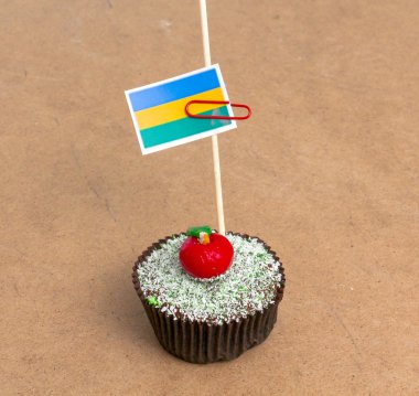 çörek üzerinde gabon Cumhuriyeti bayrağı resmi