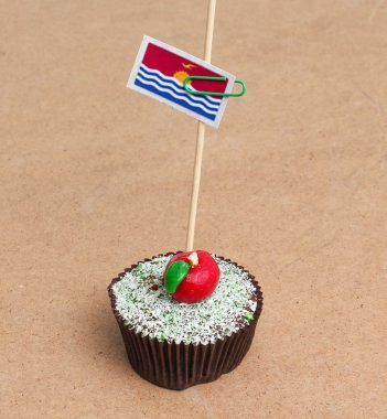 Cupcake üzerinde kiribati Cumhuriyeti bayrağı