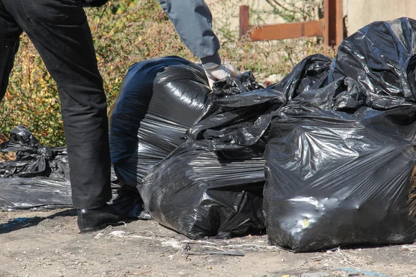 Działaczy ochrony środowiska zbierania śmieci — Zdjęcie stockowe