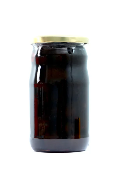 Frasco de compota de figo caseiro ou marmelada — Fotografia de Stock