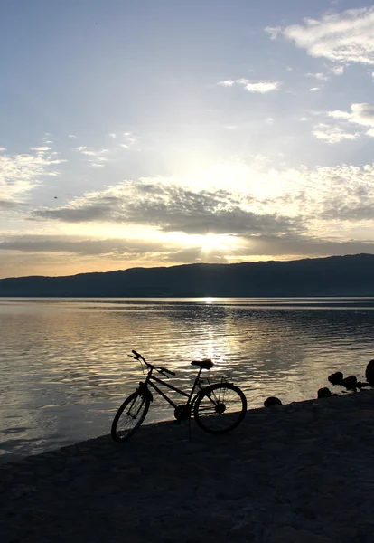Lago Ohrid, Macedonia República de, puesta del sol — Foto de Stock