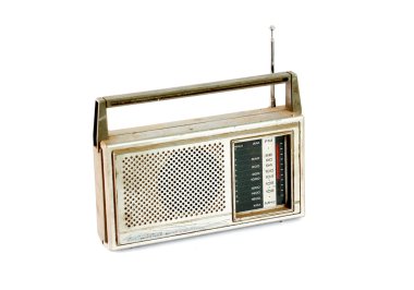 Beyaz arka plan üzerinde Retro Vintage radyo