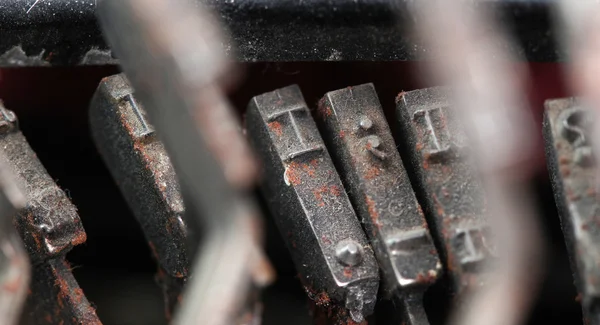 Closeup of old typewriter buttons — Stock Photo, Image